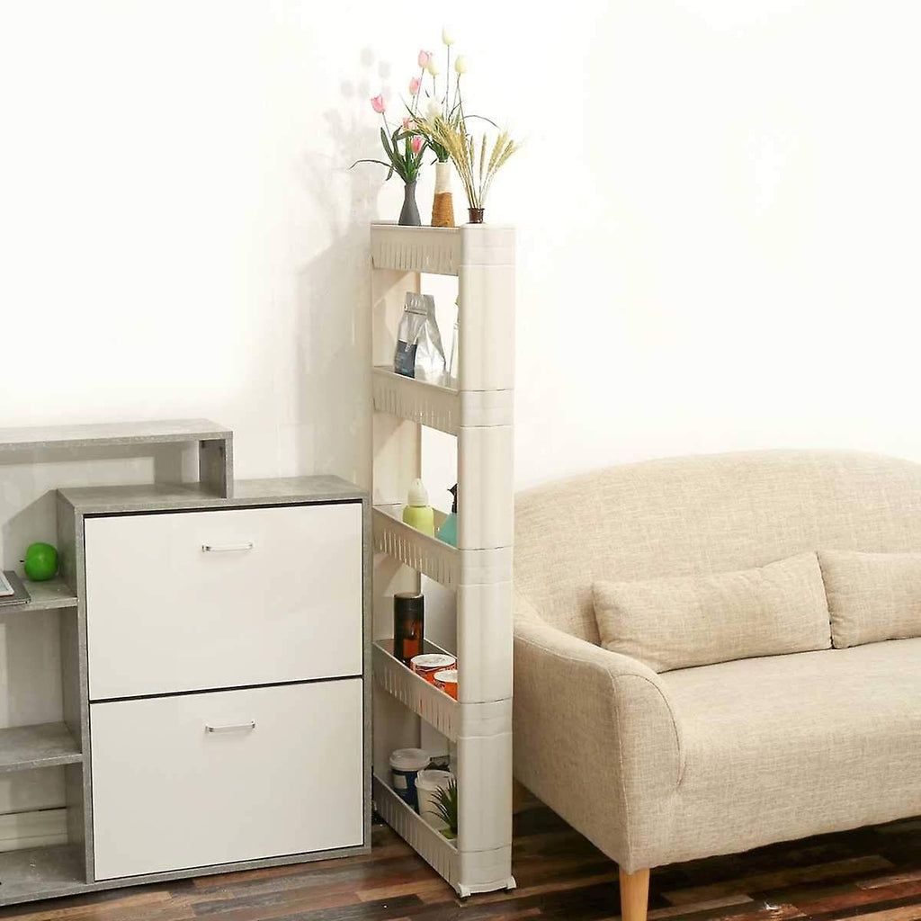 5 Tier Kitchen Bathroom Storage Trolley Cart With Wheels I2258