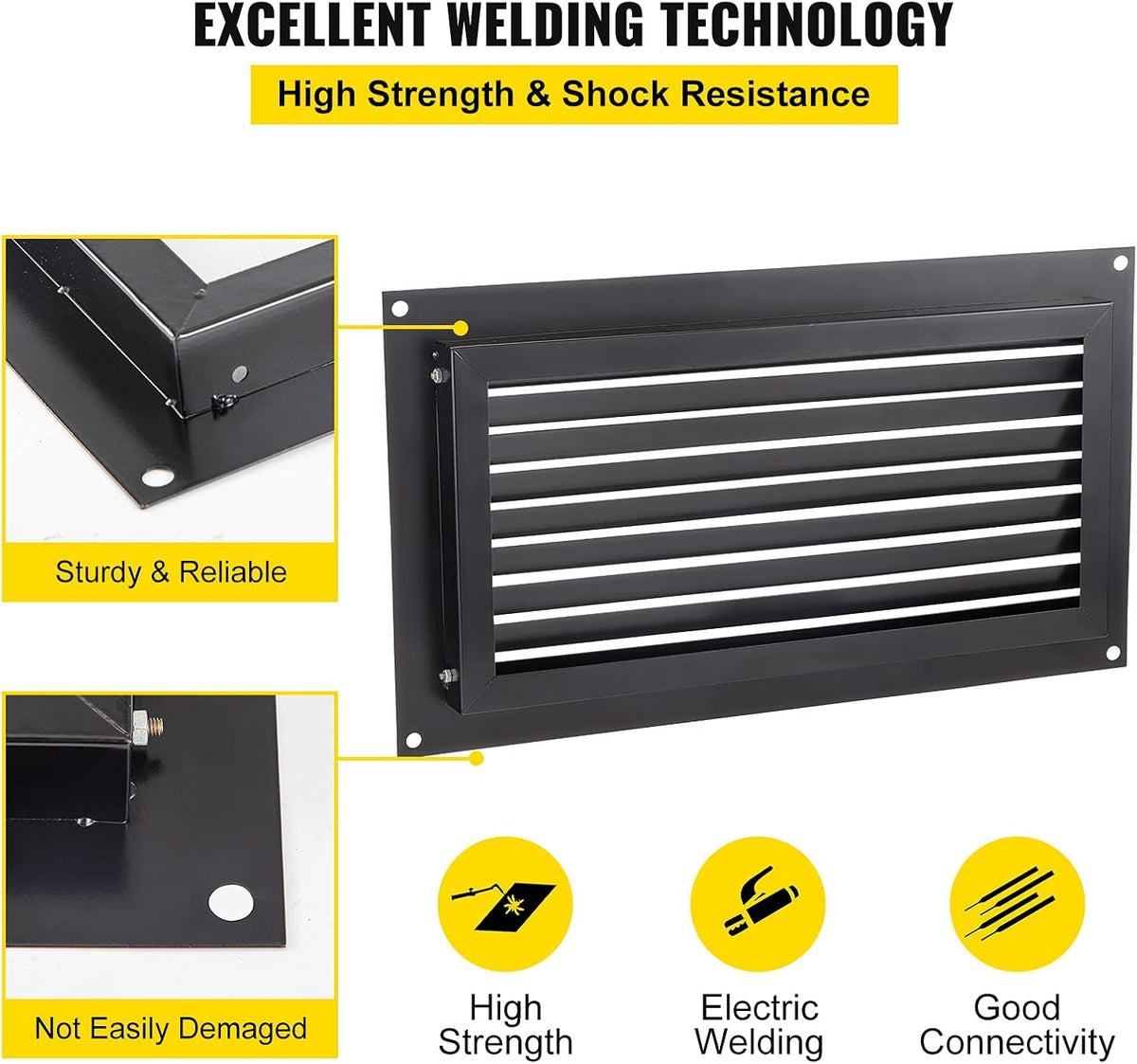 Black 8" x 16" Wall Mounted Flood Vent U701573