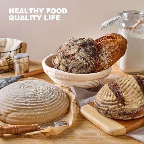 9 Inch Round & 10 Inch Oval Sourdough Proofing Basket with Linen Liner B790