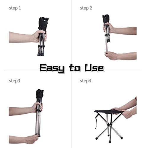 Portable Camping Stool with Side Pocket 12.5in Foldable D841