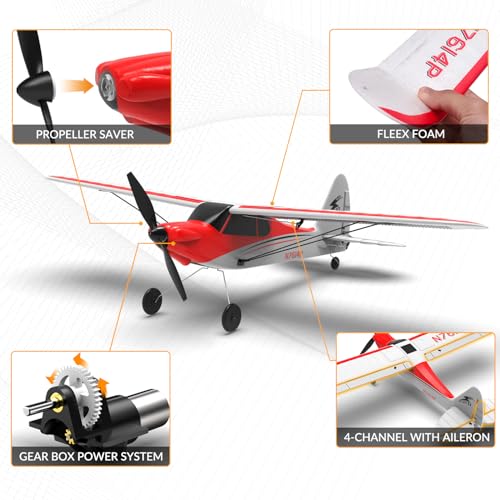 Red 500mm 4CH Remote Control Airplane with Prop Saver U385856