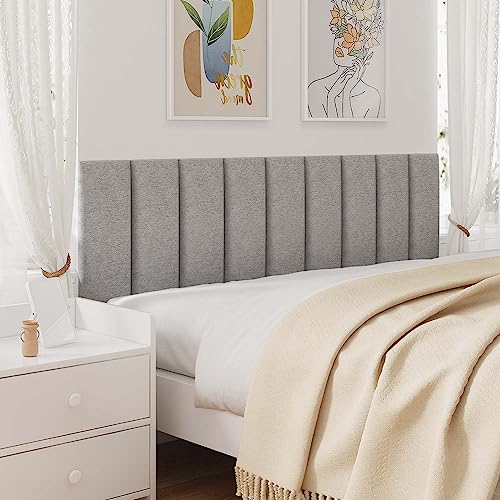 Gray 3D Soundproof Wall Panels Full Size Headboard (6 Panels, 10" x 24") H340451