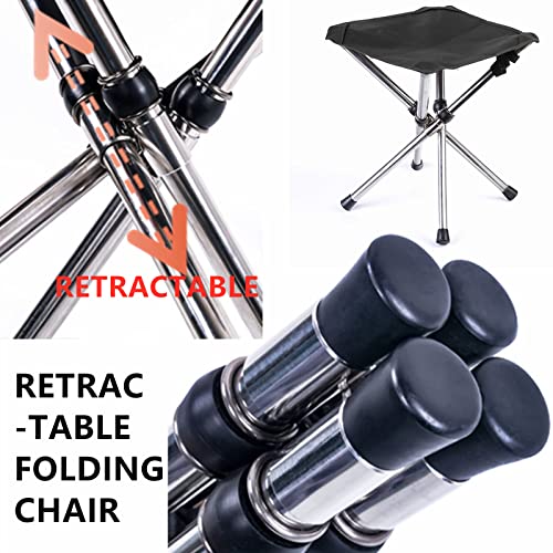 Portable Camping Stool with Side Pocket 12.5in Foldable D841