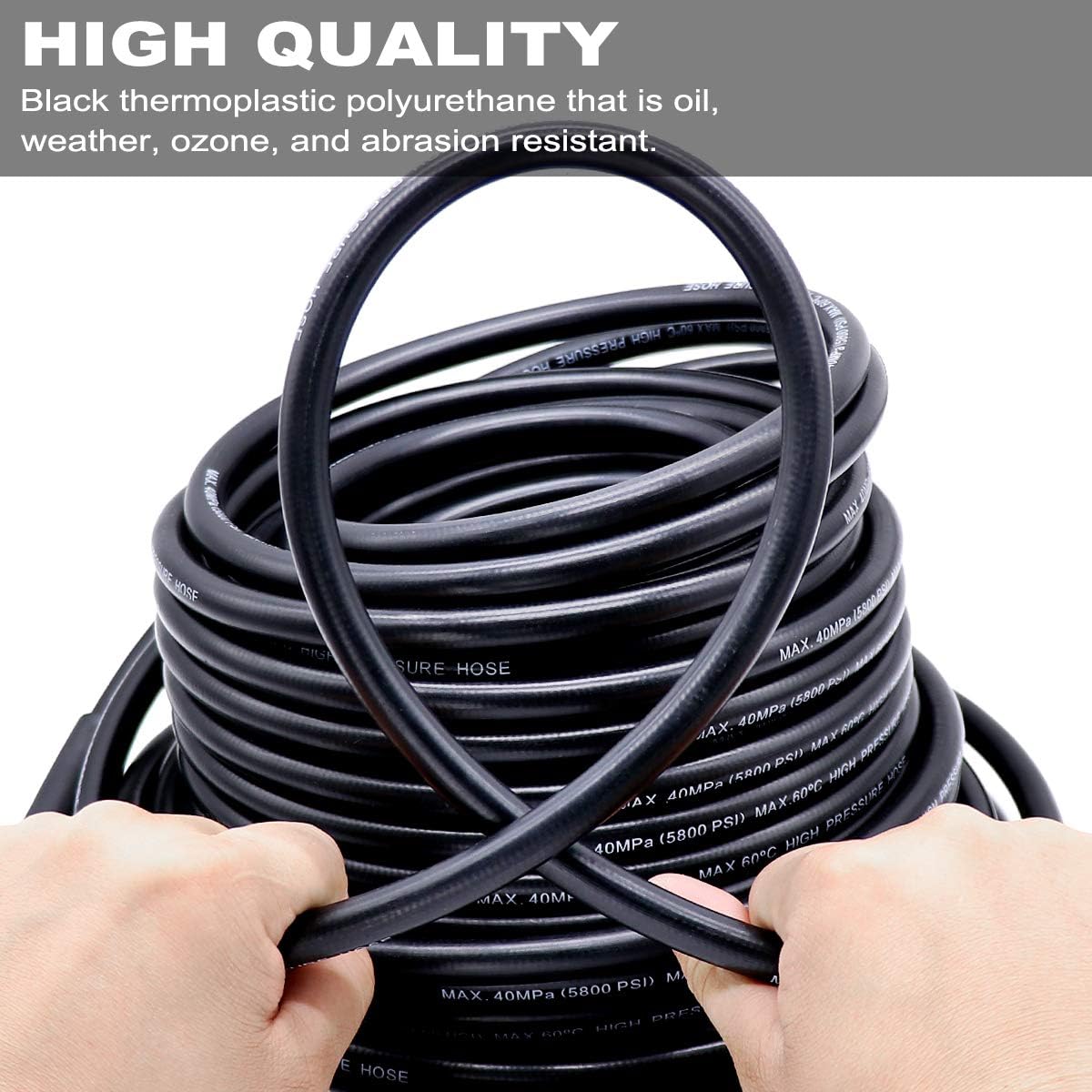 100FT 1/4 Inch NPT 5800PSI Sewer Jetter Kit with Nozzle Y917386