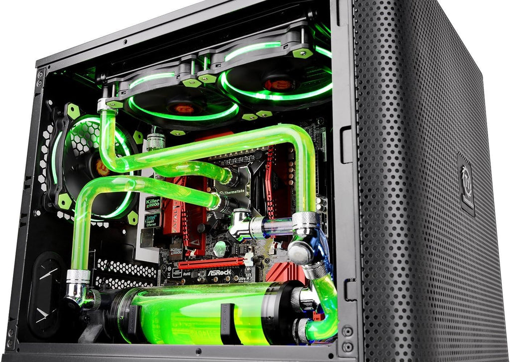Black SPCC Micro ATX Mini ITX Cube Computer Case with 200mm Front Fan S565756