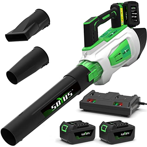 40V 135MPH 530CFM 5 Speeds Cordless Leaf Blower with 3 Tube Nozzle C589