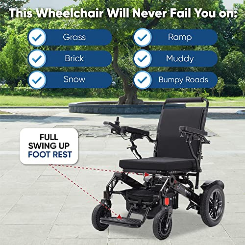 Lightweight Fold Electric Wheelchair (Blue, 17 Inches Seat Width) I1612