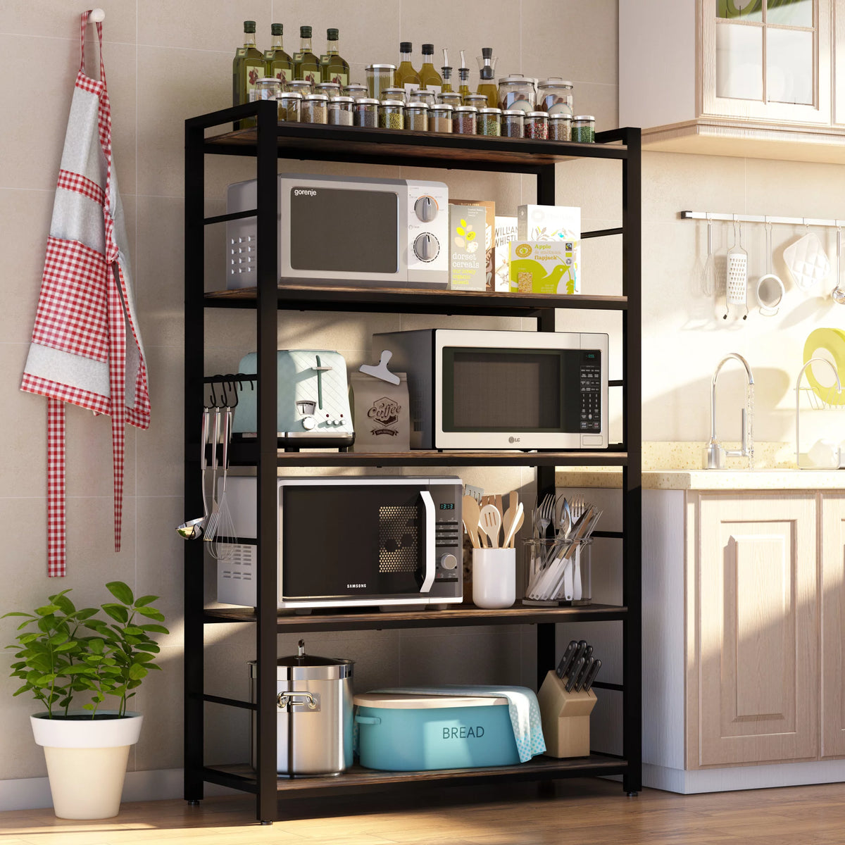 5 Tier Utility Storage Shelf with Hooks G65222