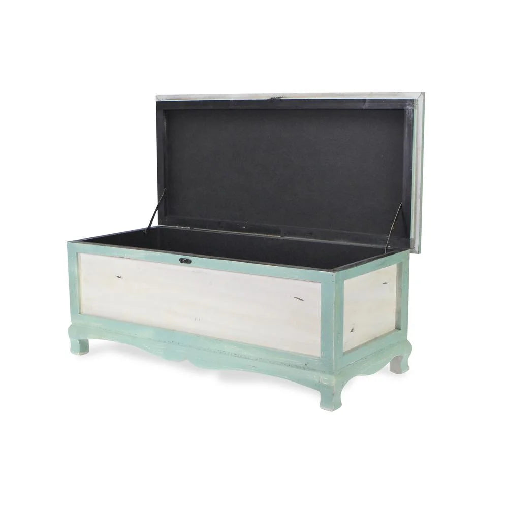 Shabby Bench Chest with Seat Cushion F916849