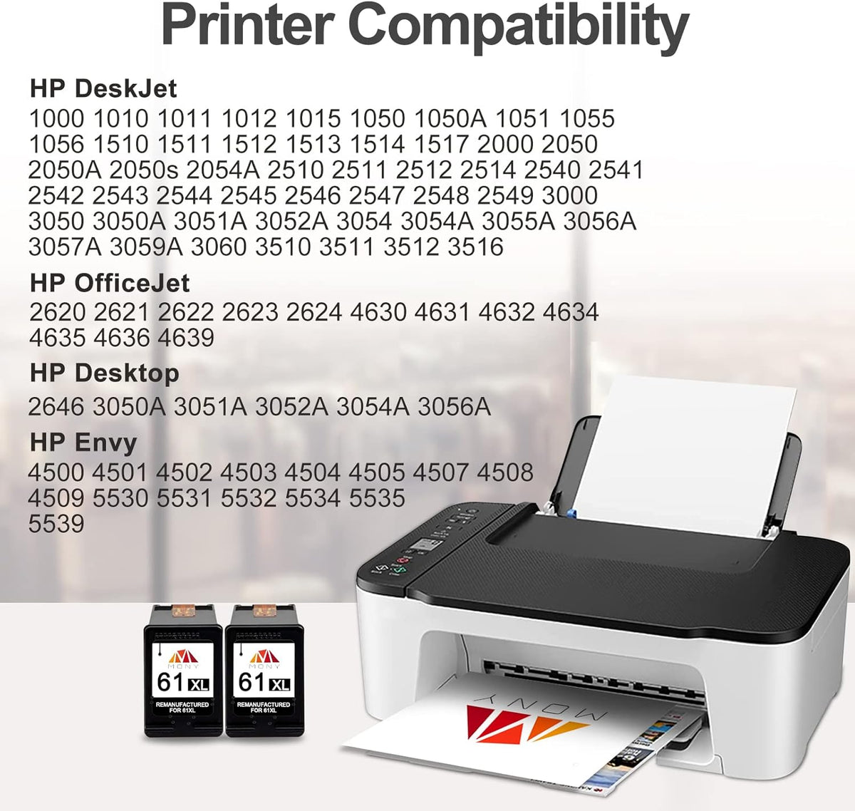 HP 61 61XL 2 Pack Black Remanufactured Ink Cartridges A412