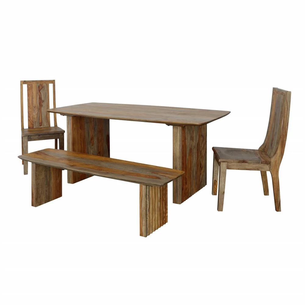 Midcentury Solid Sheesham Rectangle Dining Table I15672