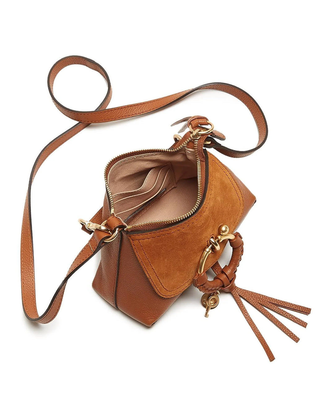 Red Flame Leather & Suede Hobo V99308