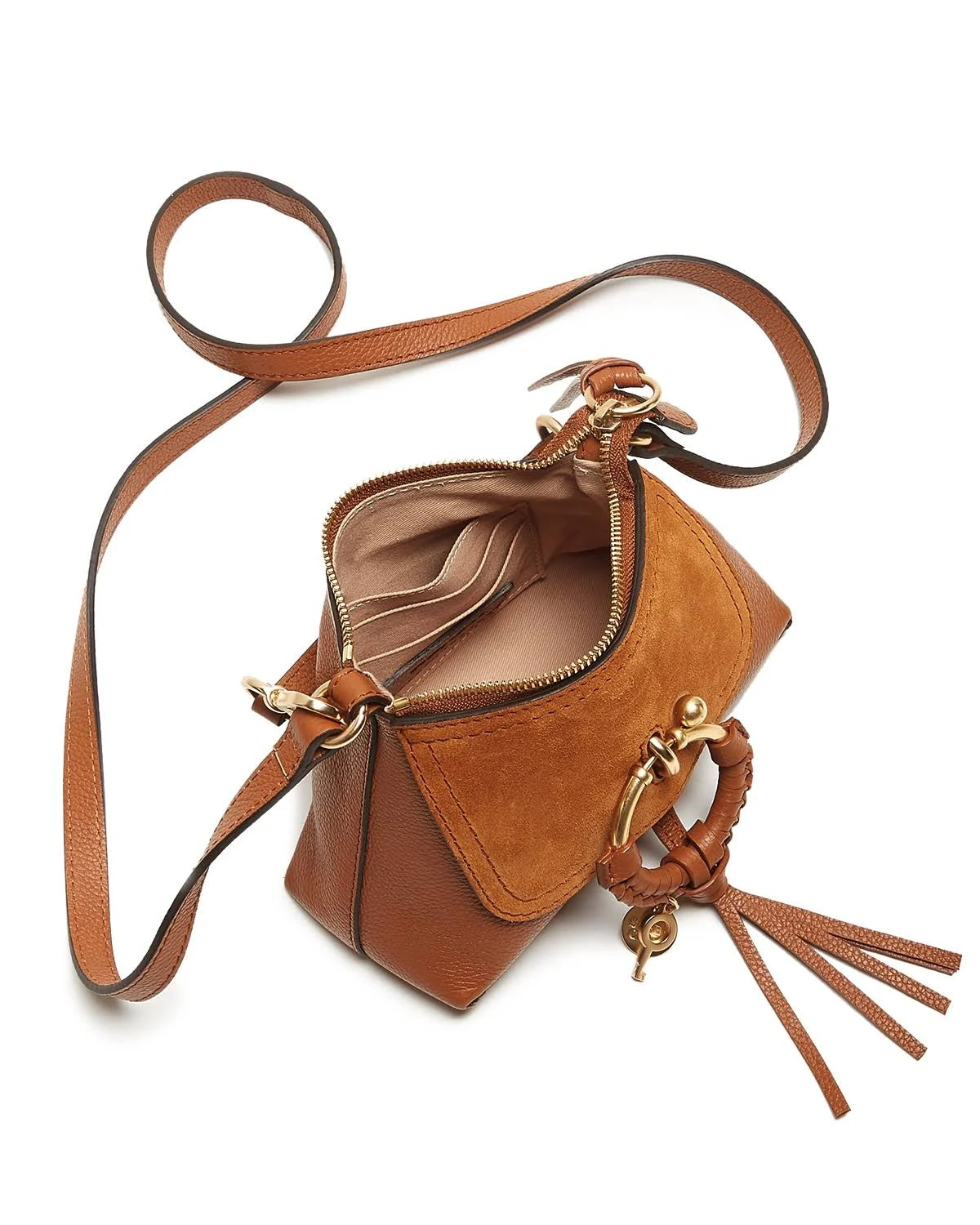 Red Flame Leather & Suede Hobo V99308