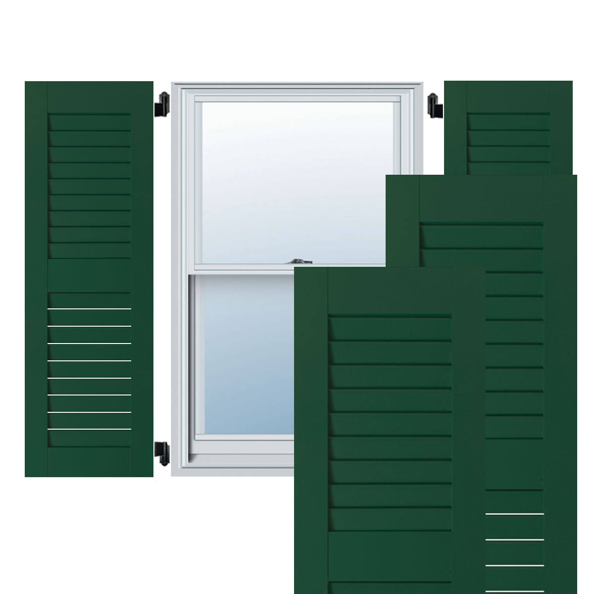 18x22W x 73x22H Exterior Real Wood Pine Open Louvered Shutters (Per Pair) G7945