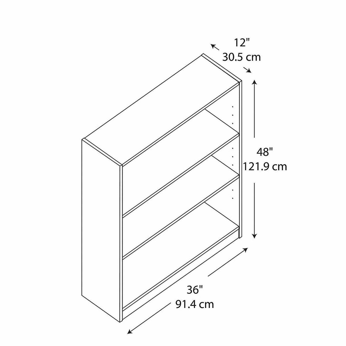 3-Shelf Bookcase in Snow Maple H863863