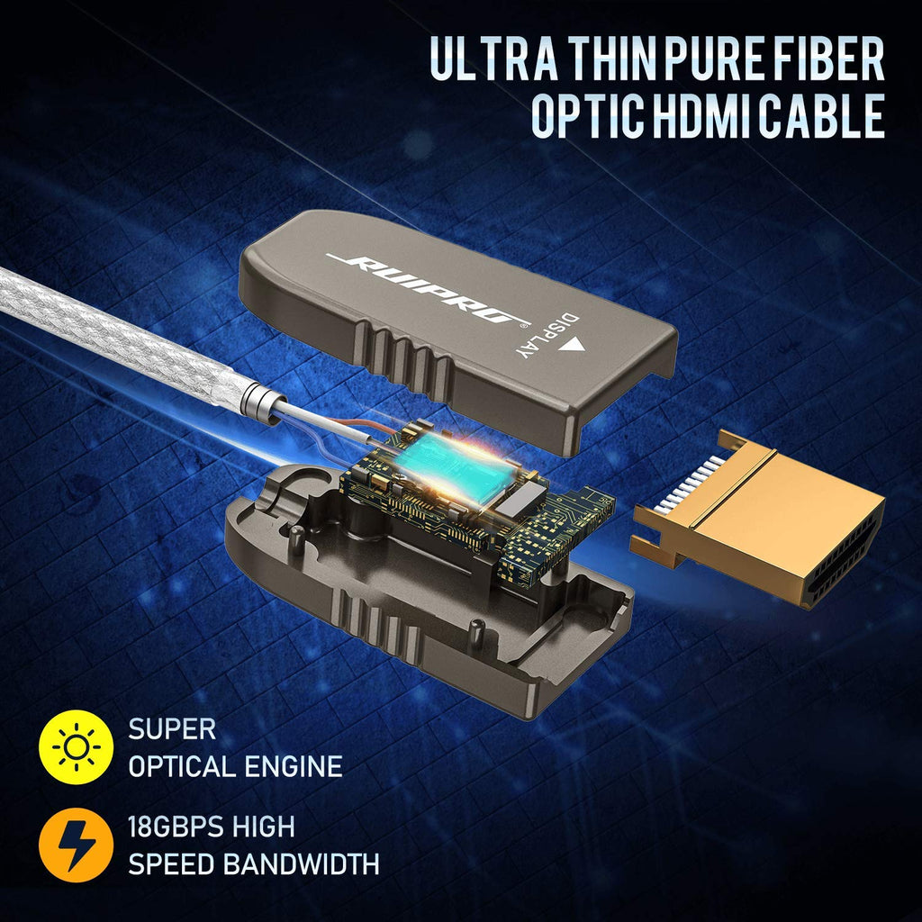 HDMI 2.0b Fiber Optic Cable 50ft 4K 60Hz 18Gbps H963