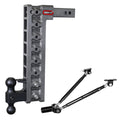 Adjustable 17.5" Drop Hitch with Dual-Ball, Pintle Lock, Stabilizer Kit for 2" Receiver X518510