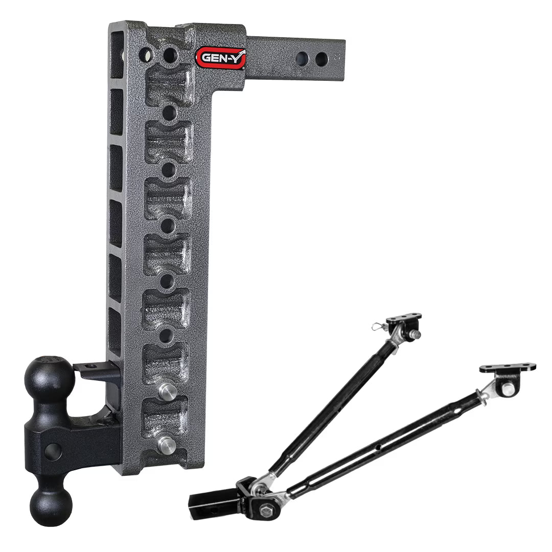 Adjustable 17.5" Drop Hitch with Dual-Ball, Pintle Lock, Stabilizer Kit for 2" Receiver X518510