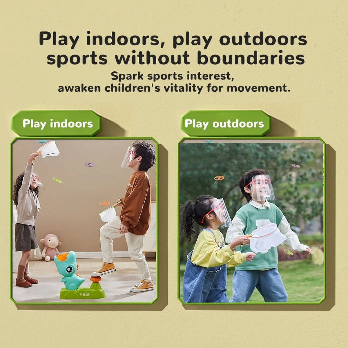 Flying Disc Launcher Outdoor Toy Green S8735