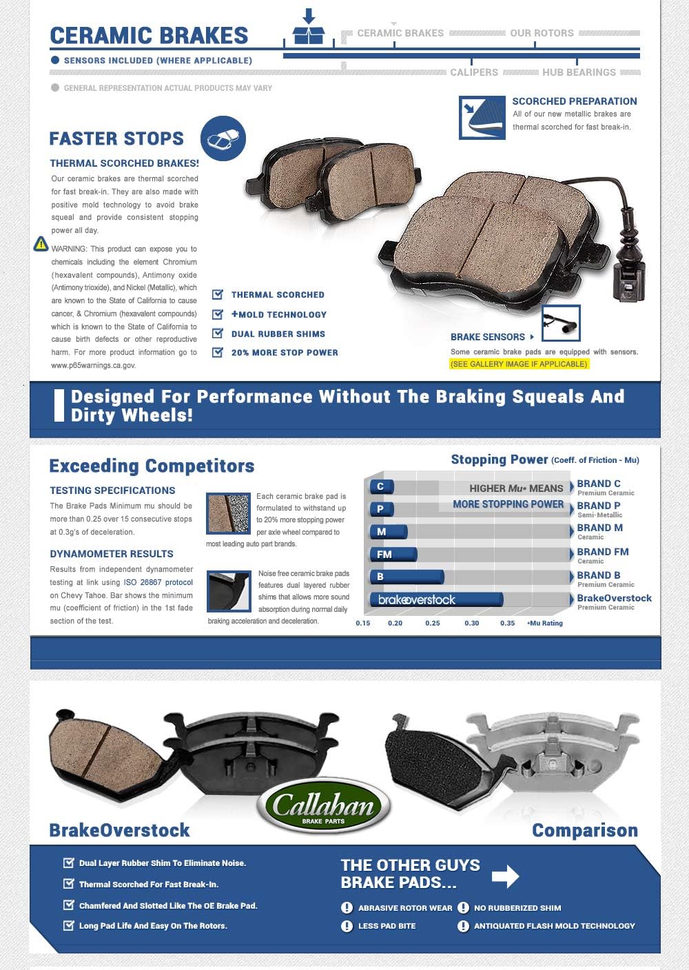 8 Lug Brake Disc Rotors with Metallic Brake Pads L15358