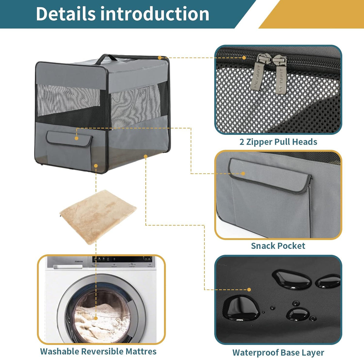 Collapsible Medium Dog Travel Crate Pack of 2 O254013