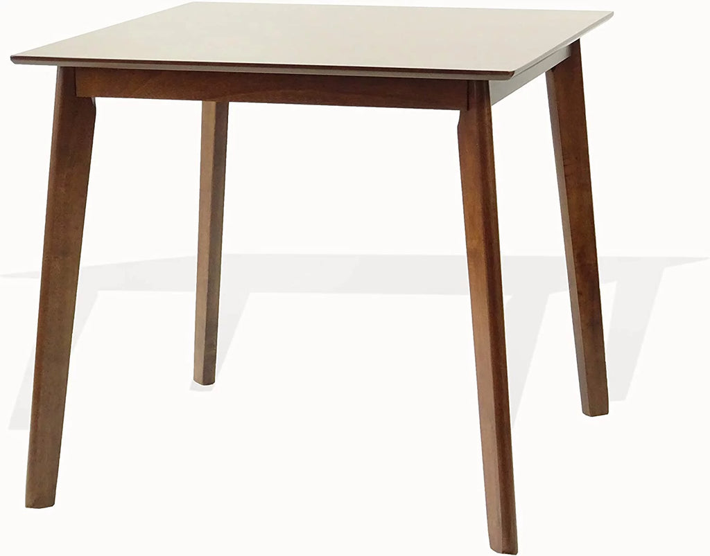 Set of 3 Square Dining Table and 2 Side Chairs Solid Wood Medium Brown F84812