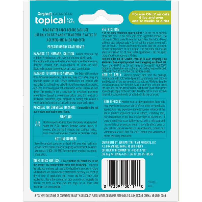 Flea and Tick Topical for Cats O468