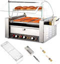 2000W 11 Rollers Hot Dog Roller Grill Cooker Machine with Bun Warmer U1313