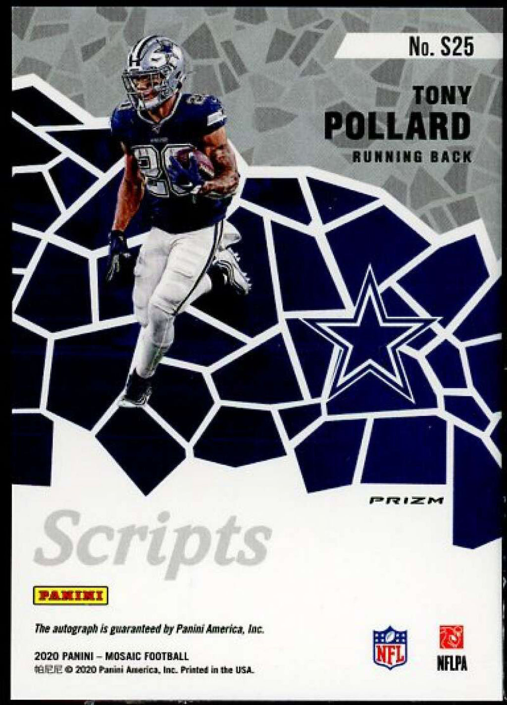 2020 Panini Mosaic Scripts Orange Card #25 I9221