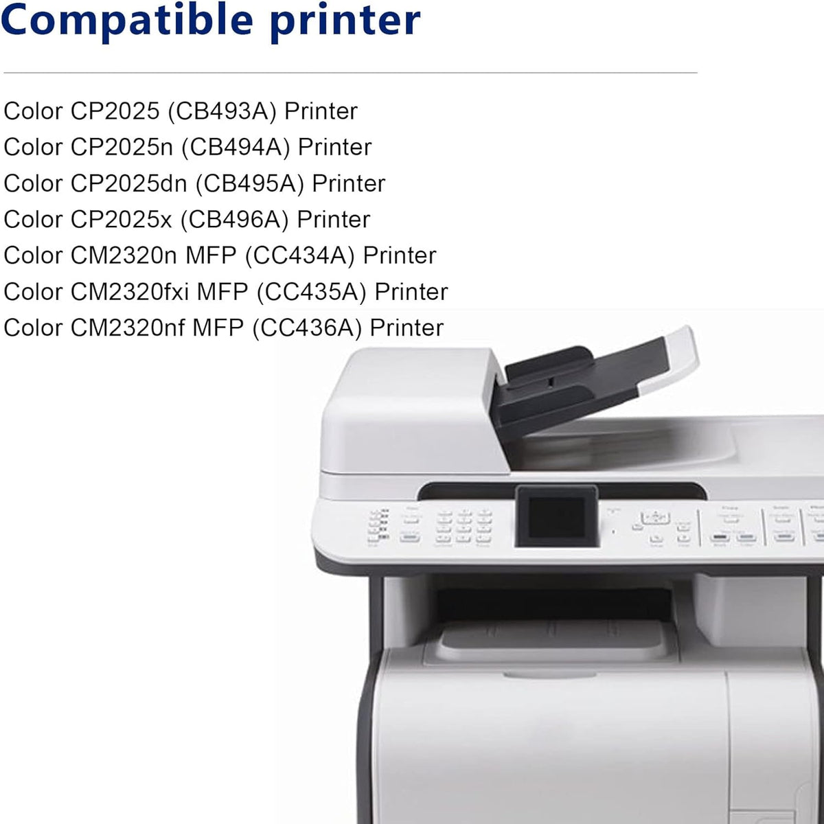 Compatible Toner Cartridges 4 Pack for HP Color CP2025 CM2320fxi CM2320nf Printer P683