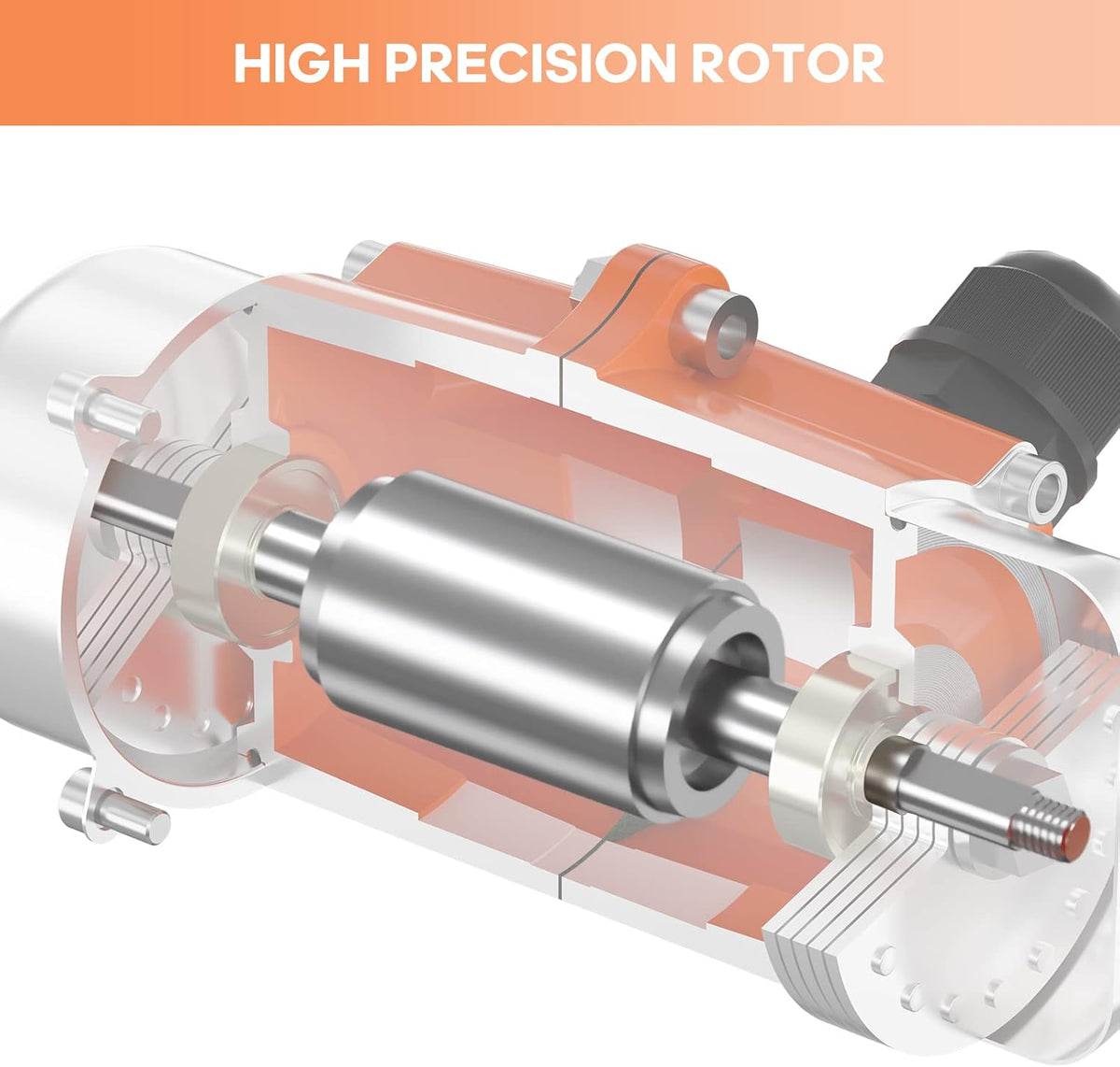 60W Concrete Vibrator Vibration Motor Single Phase AC 110V 3600RPM Aluminum Alloy Case W428670
