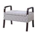 Grey Vanity Wooden Arm Storage Seat N652643
