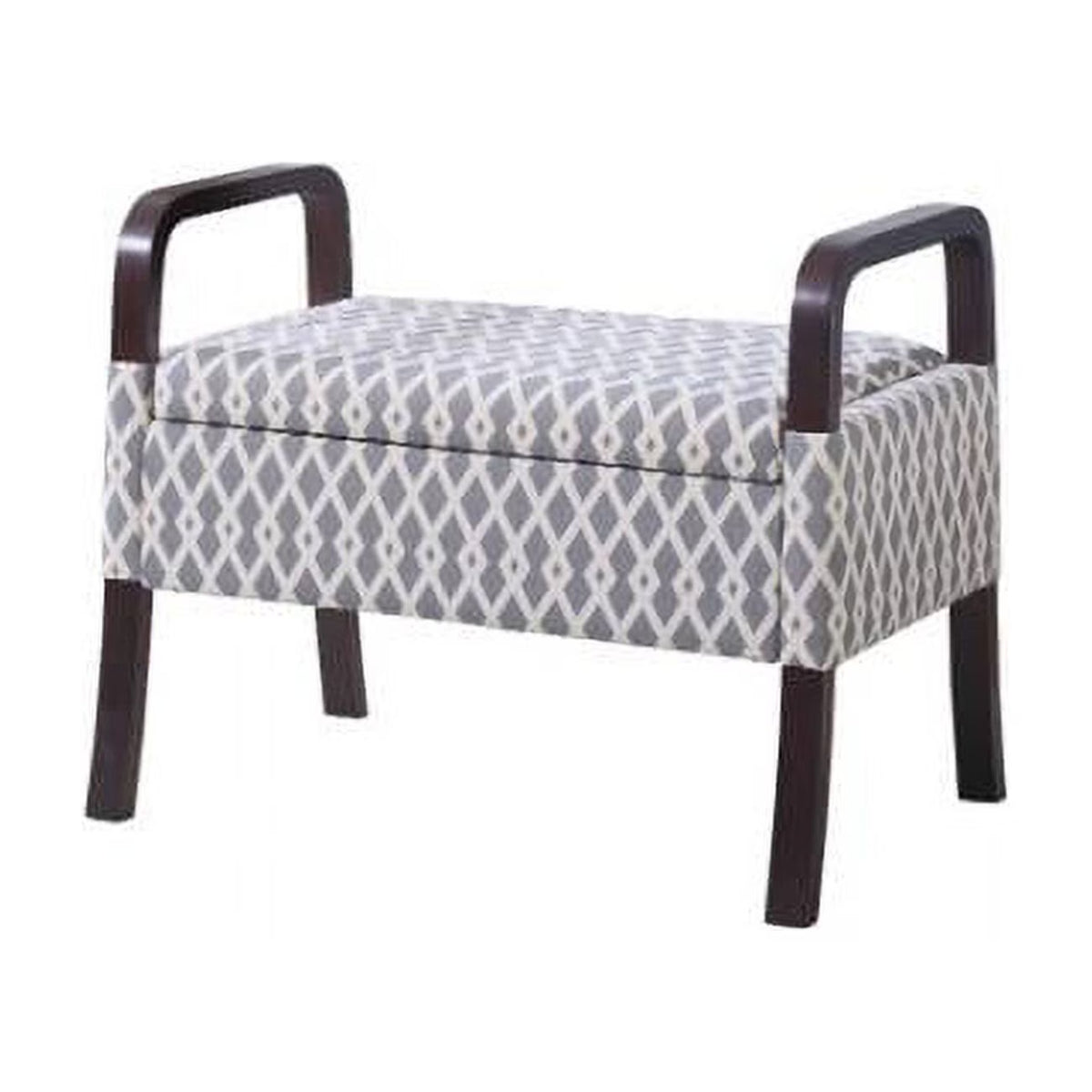 Grey Vanity Wooden Arm Storage Seat N652643