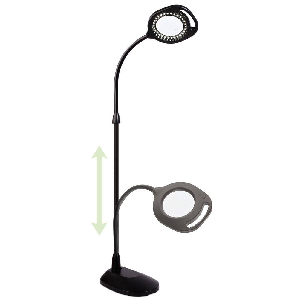2-in-1 LED Magnifier Floor and Table Light Black A6383