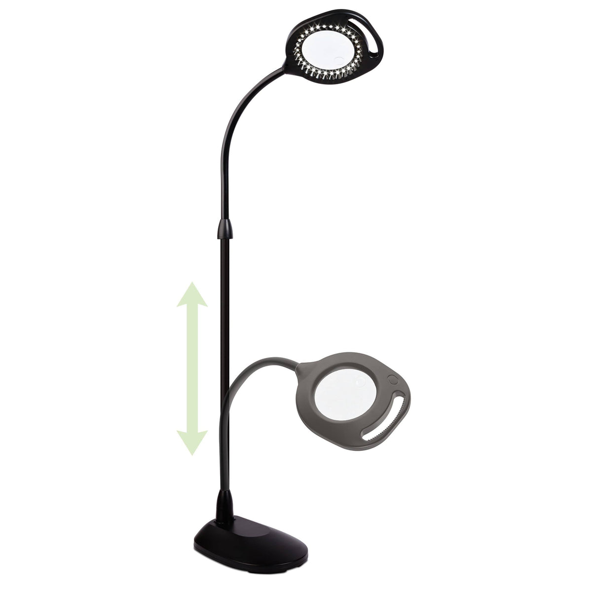 2-in-1 LED Magnifier Floor and Table Light Black A6383