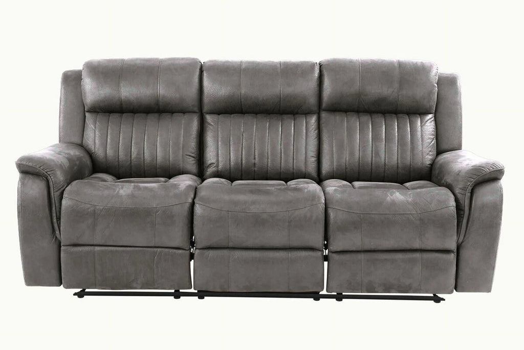 Slate Blue Leatherette Power Motion Reclining Sofa Set D79278