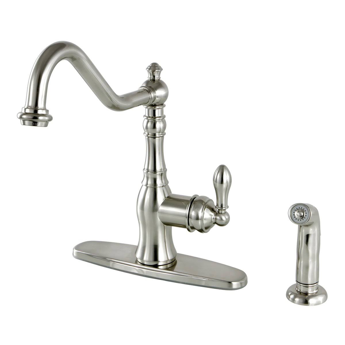 Naples Bronze Single-Handle Kitchen Faucet with Brass Sprayer Q87155