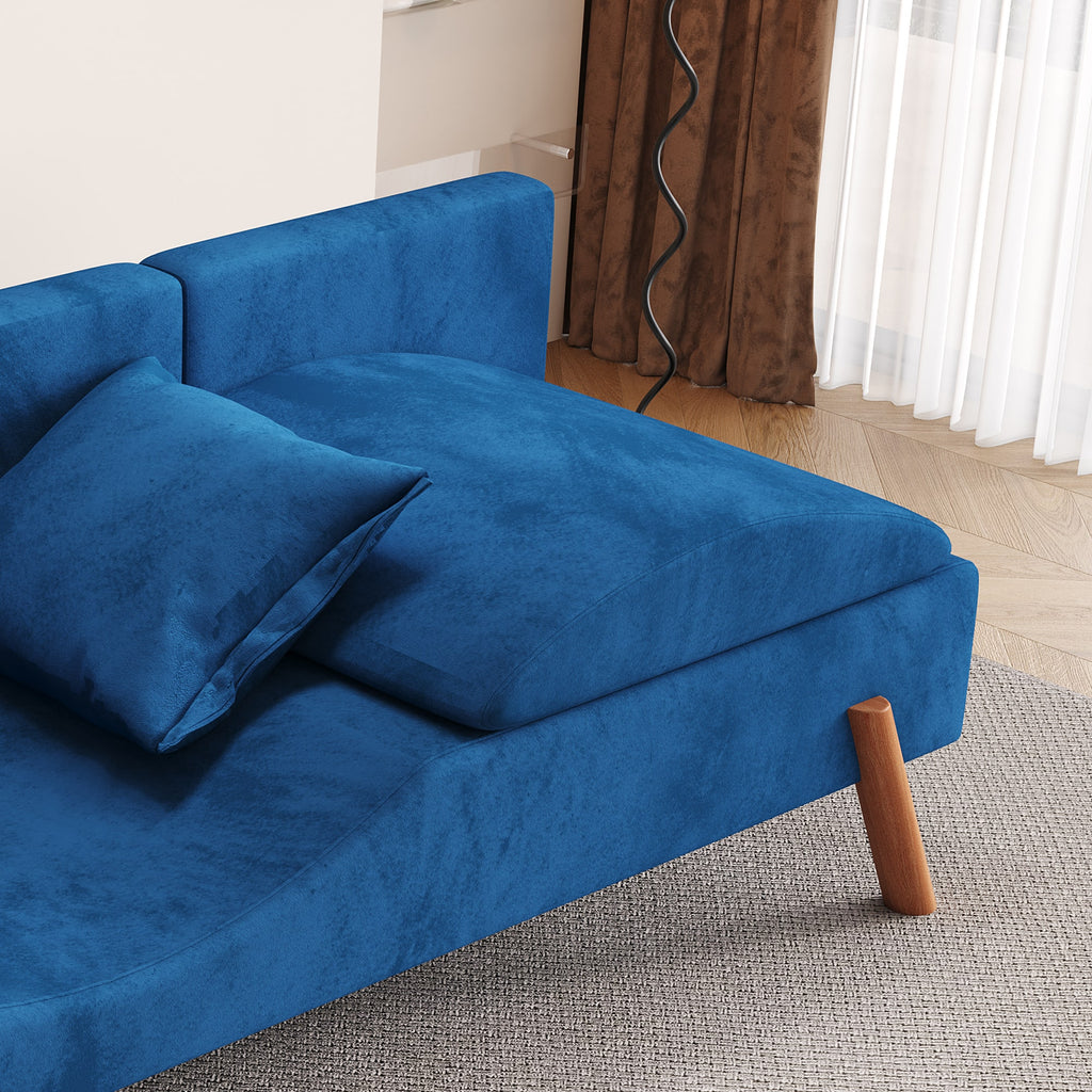 Modern Velvet Convertible Recliner Sofa with Ottoman F7774