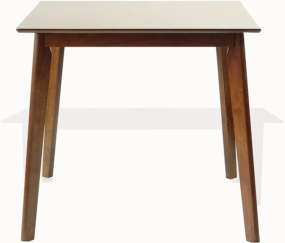 Set of 3 Square Dining Table and 2 Side Chairs Solid Wood Medium Brown F84812