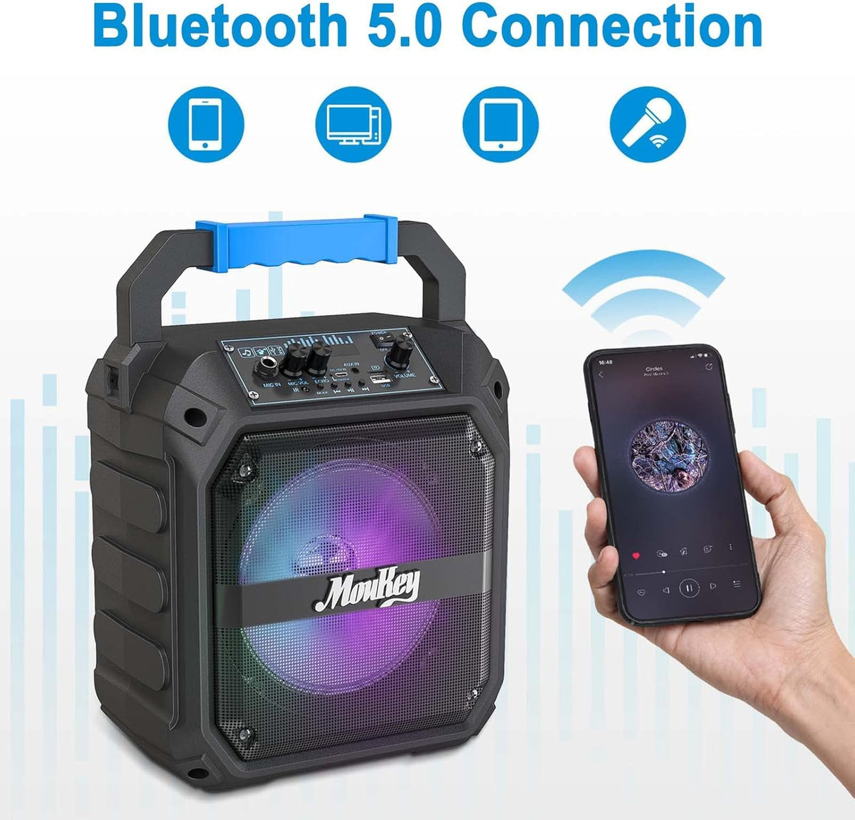Portable Karaoke Machine with Bluetooth PA Speaker and Microphone C23720