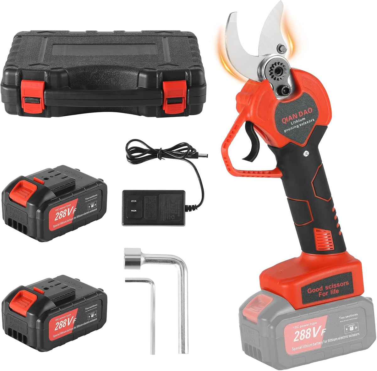 Electric Pruning Shears with Brushless Motor 2 Pack Rechargeable Battery, Max Cutting Diameter 1.2 Inch C1096