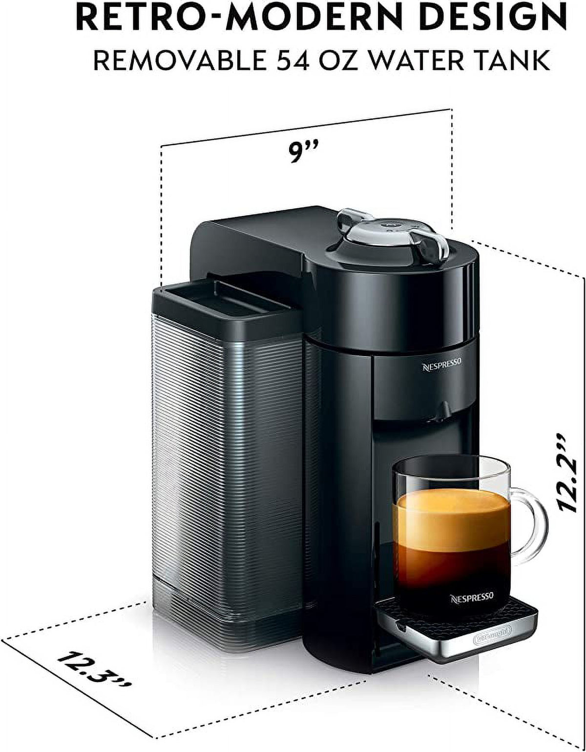 Piano Black Coffee Espresso Machine with Milk Frother D869