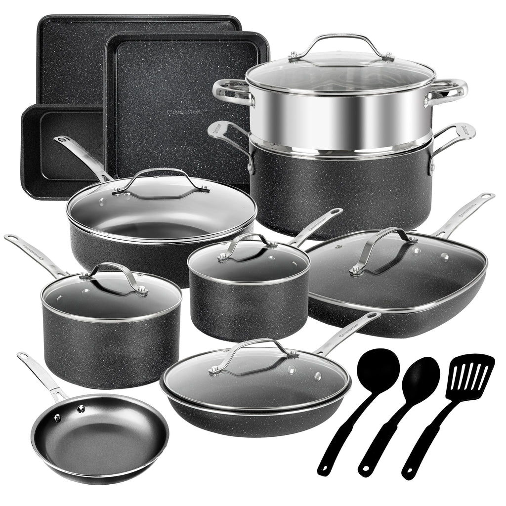 20 Pcs Nonstick Granite Stone Cookware and Bakeware Set E703720