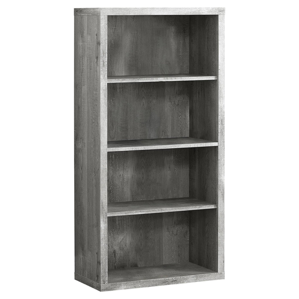 Grey Reclaimed Wood-Look Bookcase with Adjustable Shelves E596014