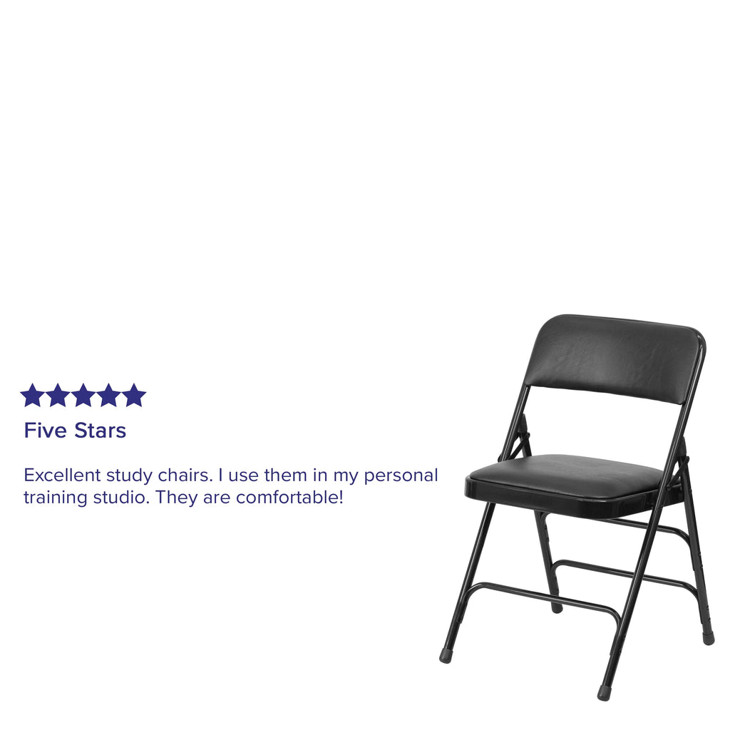 Black Vinyl Metal Folding Chair Q49992