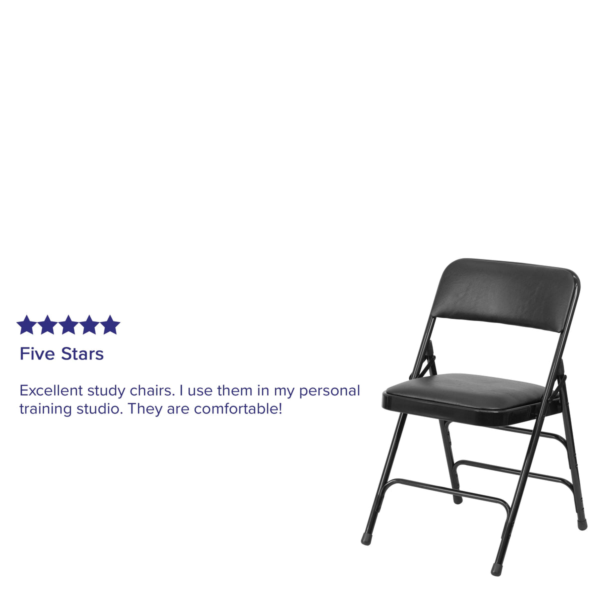 Black Vinyl Metal Folding Chair Q49992