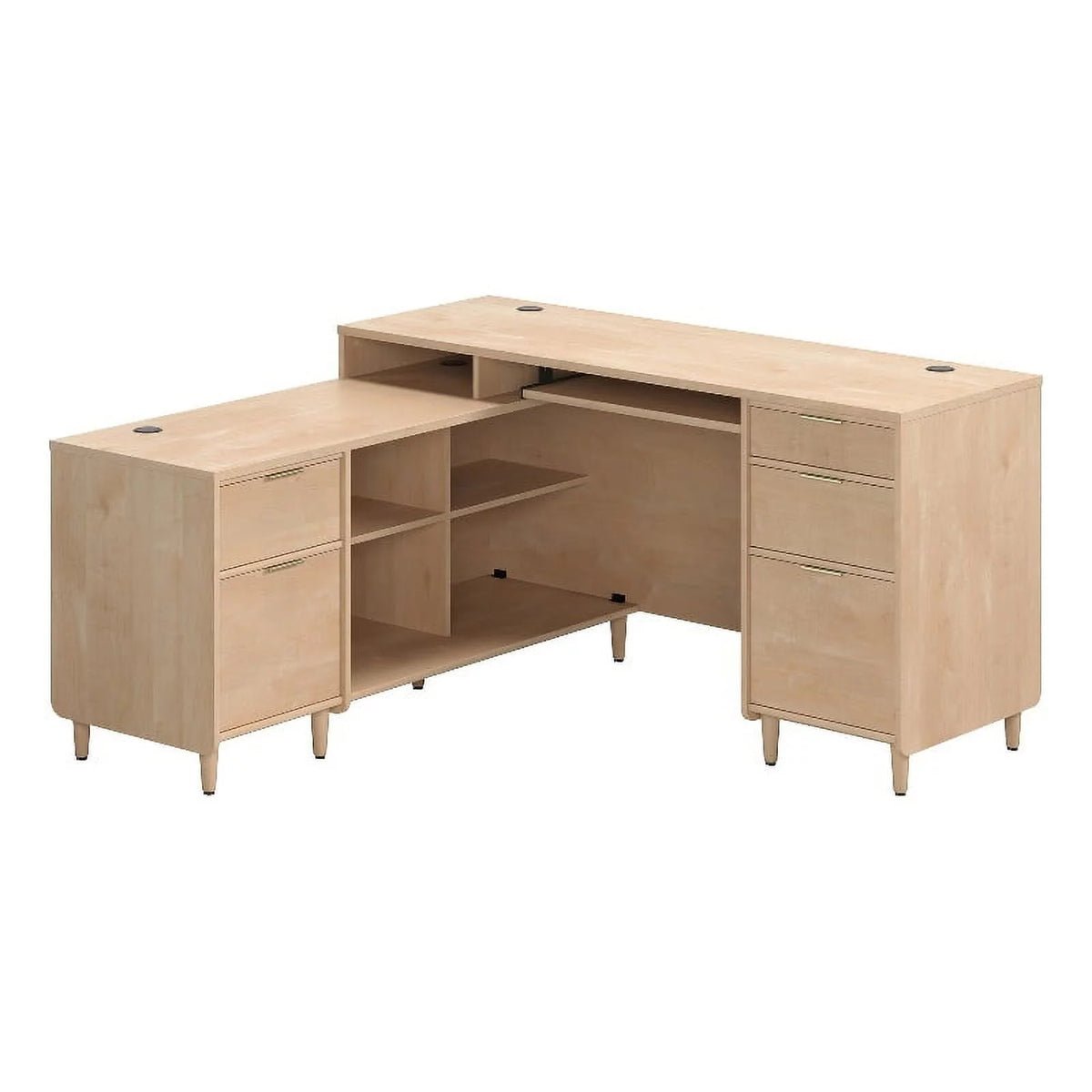 Contemporary L-Shaped Engineered Wood Desk Y457