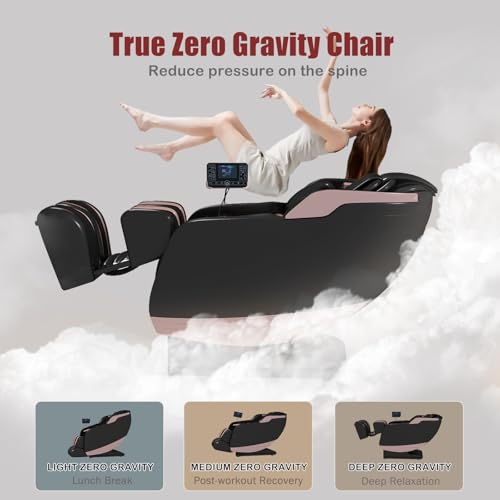 Black Full Body Zero Gravity Massage Chair with Heat and Foot Rollers F200