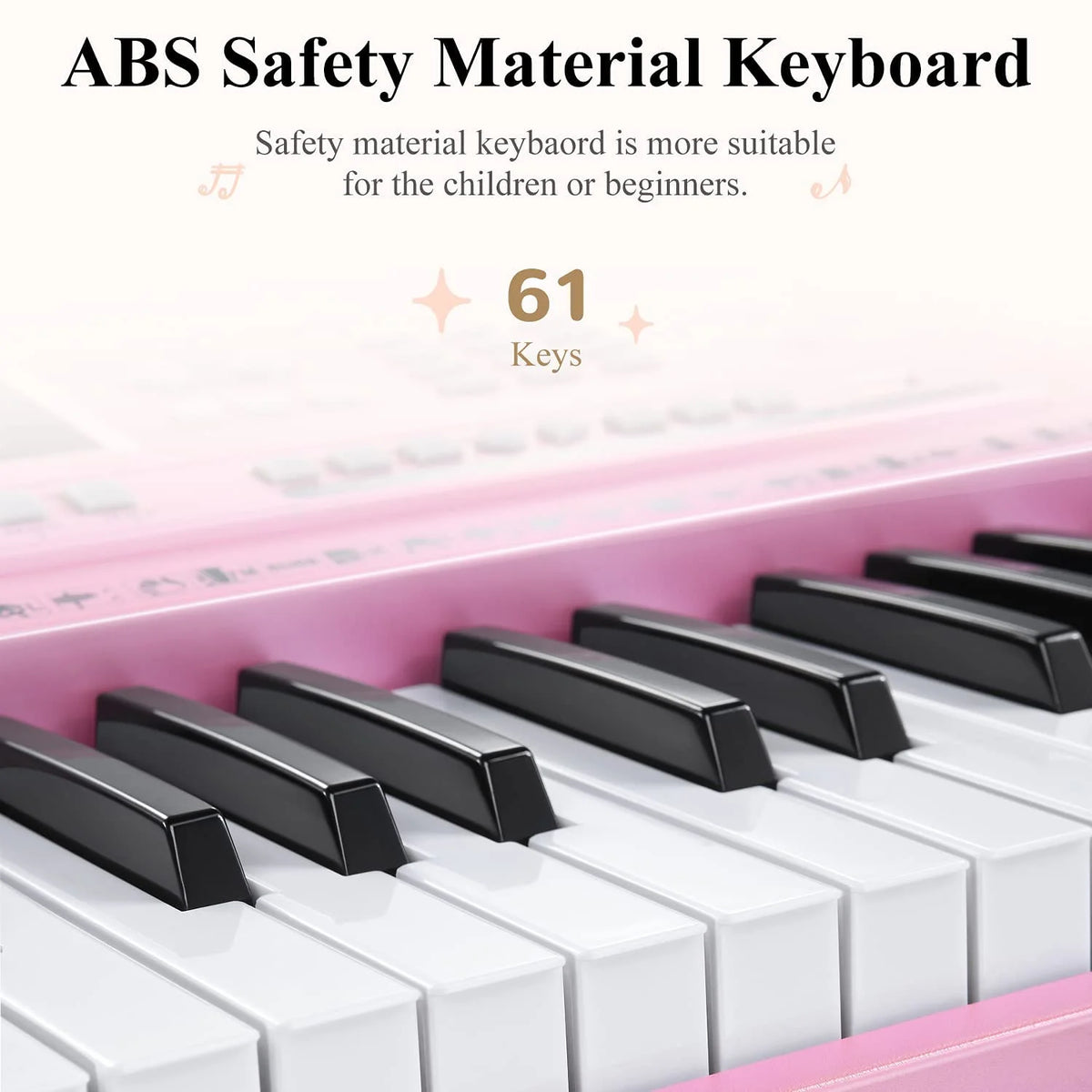 Pink 61 Keys Digital Piano with Stand Bench Q90167