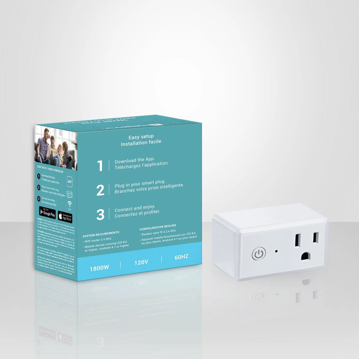 Wi-Fi Smart Electrical Outlet, 1800W, White F275